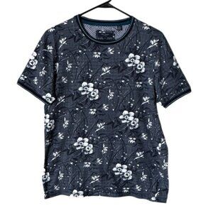 Ted Baker London Mens Floral Printed Shirt Size 4 Small Beach Abstract Blue